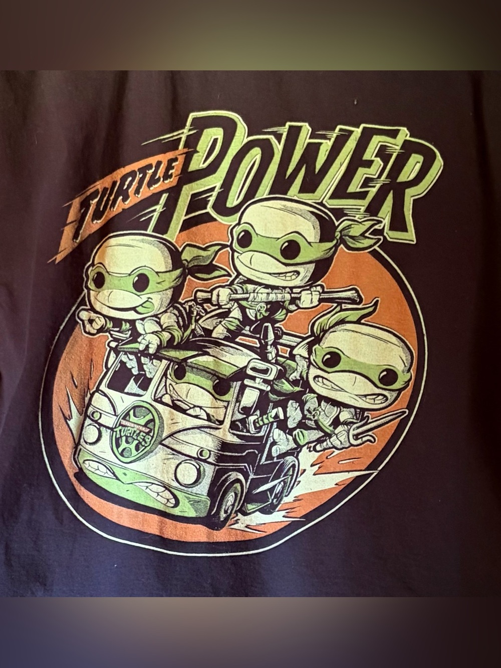 Turtle Power Graphic Kids T-Shirt in Black